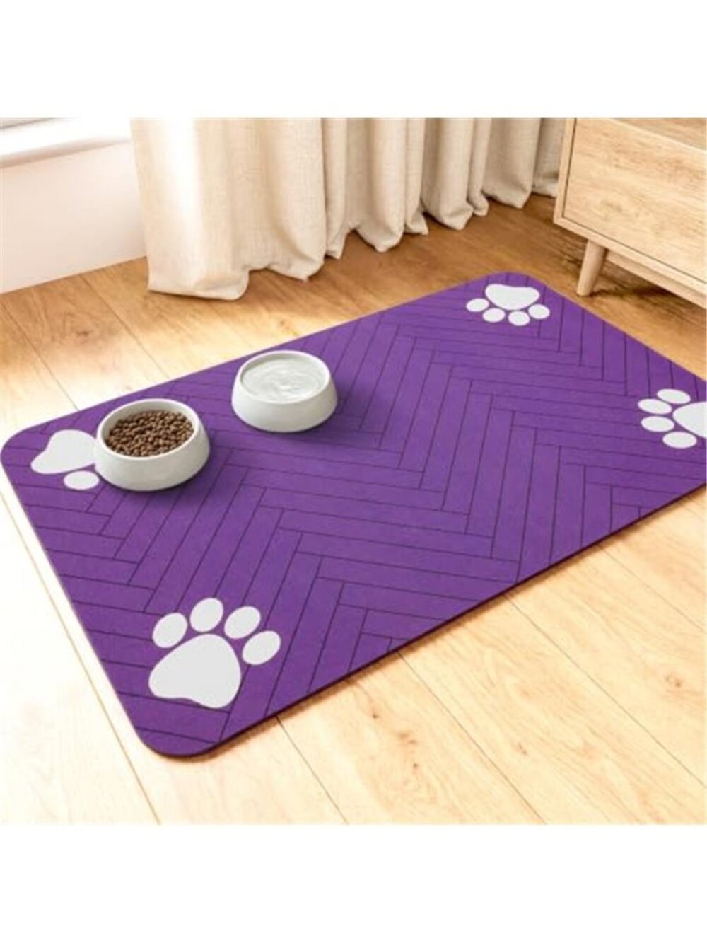 Pet Feeding Mat Absorbent Dog Mat for Food and Water Bowl 20*12